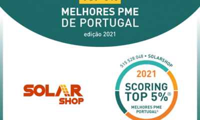 A SolarShop ganhou o prémio 5% Melhores PME Portuguesas