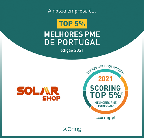 A SolarShop ganhou o prémio 5% Melhores PME Portuguesas!