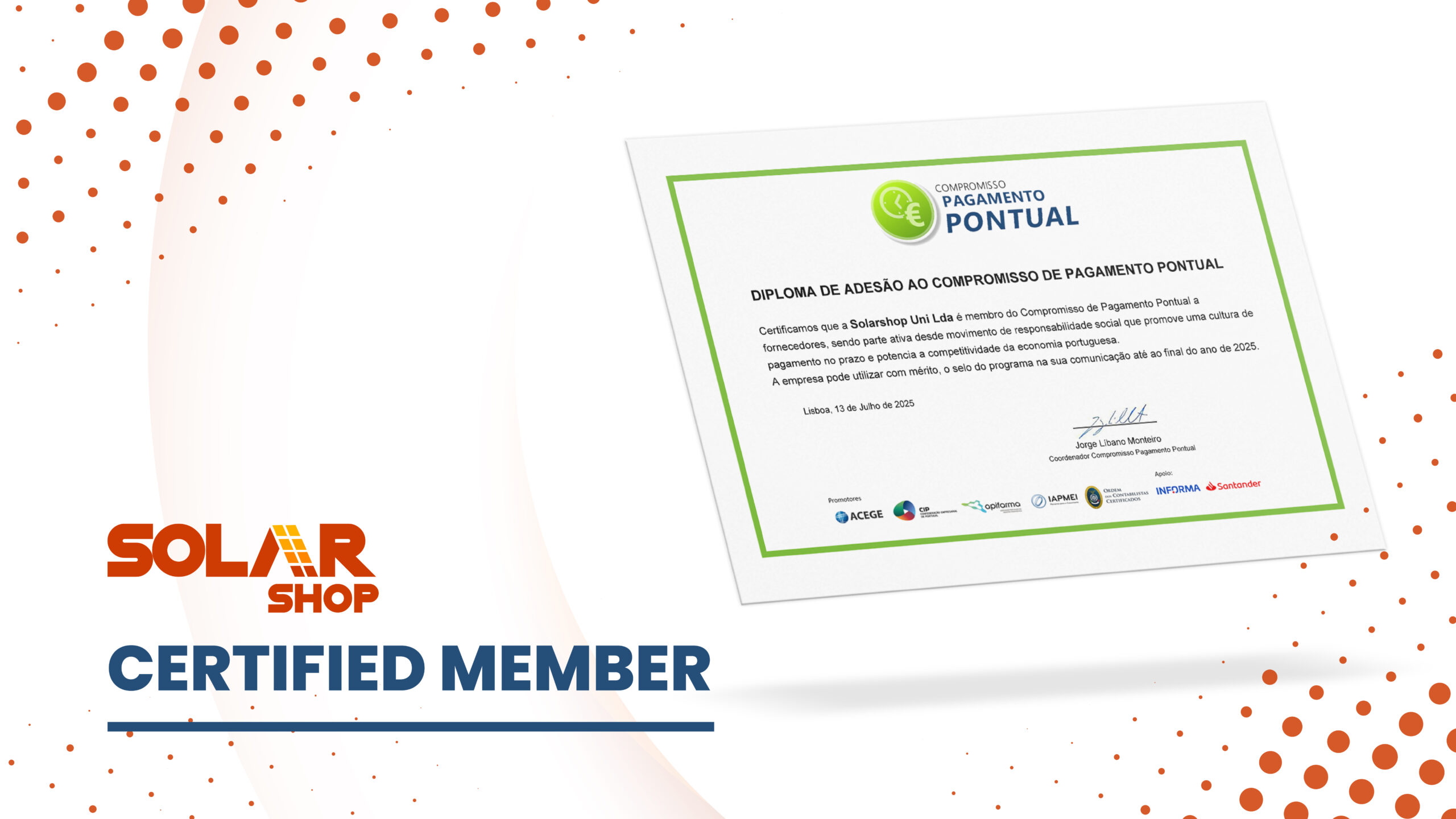 Compromisso de pagamento pontual Solarshop
